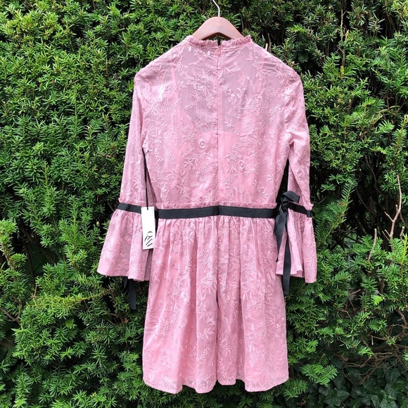 Q&A***Embroidered Pink Party Dress**Small $389 - Picture 2 of 4